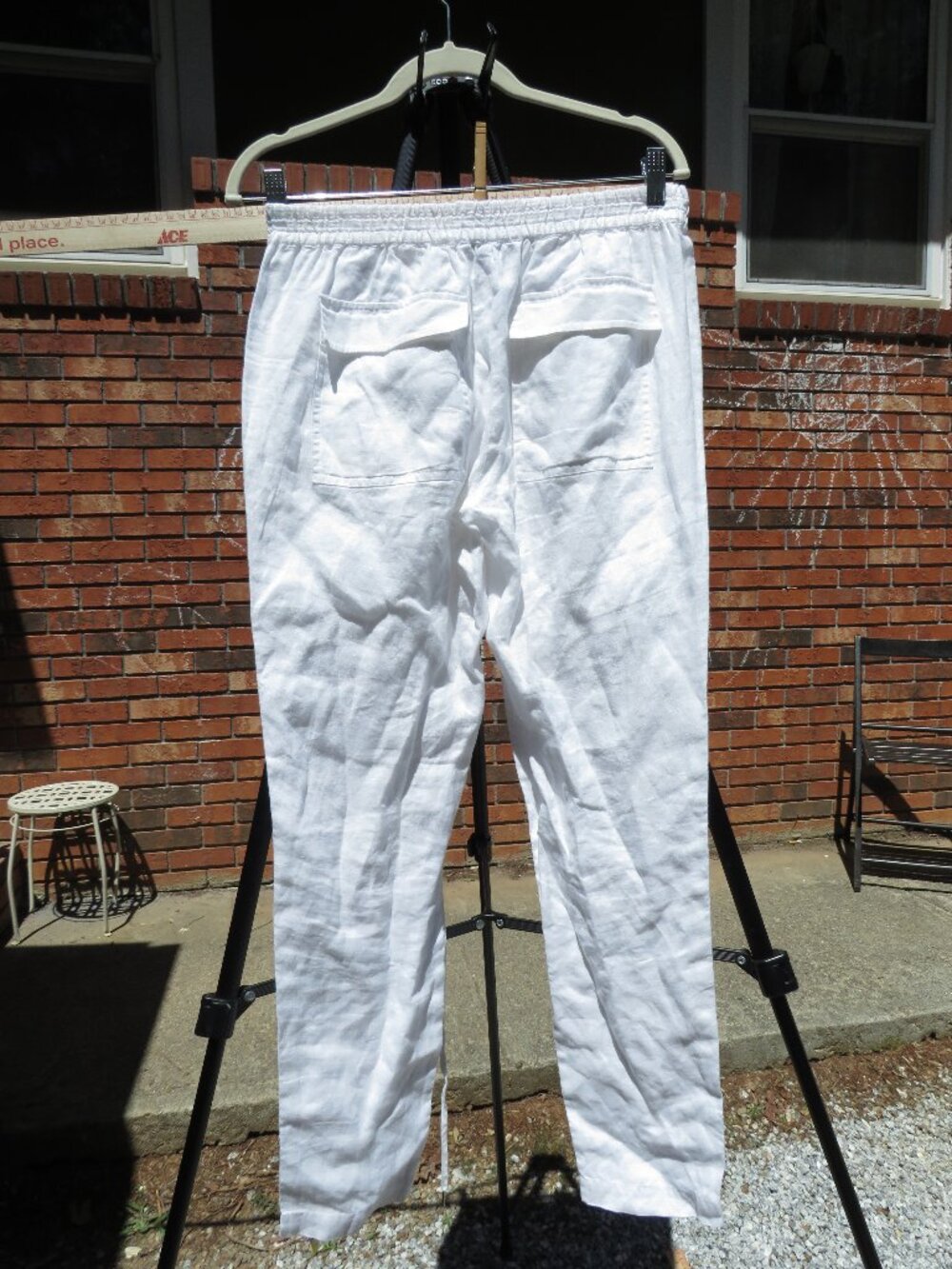 Vince 100% Linen White Wide-Leg Pull-On Pants Size XS Minimalist Summer Trouser